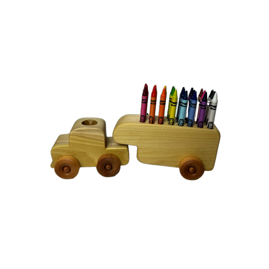 Wooden Transport Truck Crayon Holder