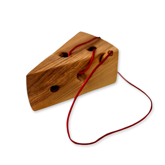 Wooden Threading Activity: Chunk of Cheese
