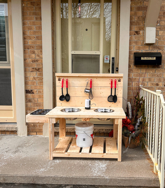 Medium Mud Kitchen with Muffin Tin Add-On and Water Tap