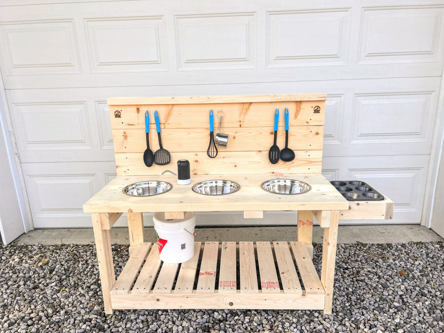 Large Mud Kitchen with Muffin Tin Add-On and Water Tap